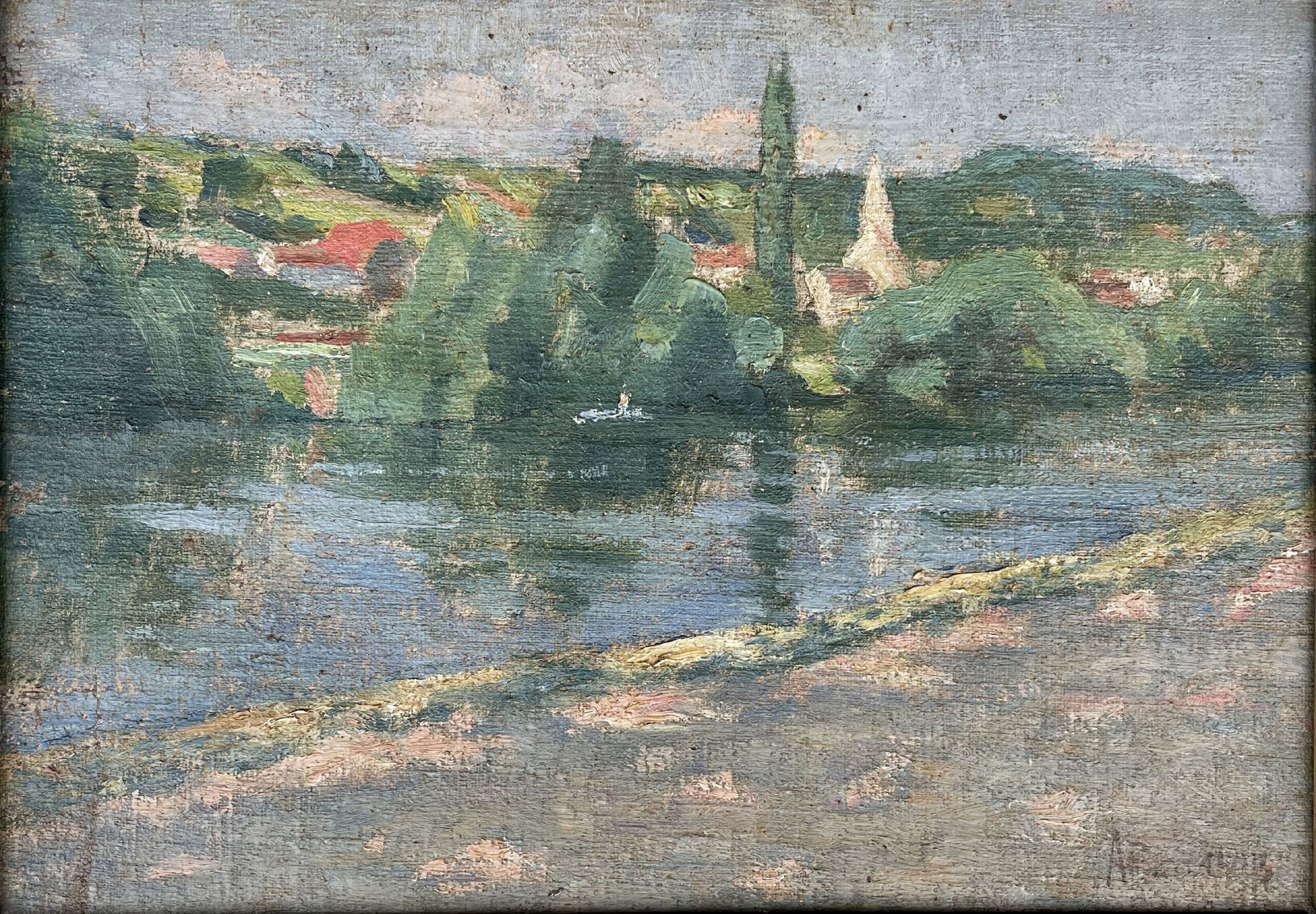 Albert Bartalan paysage au bord de Seine